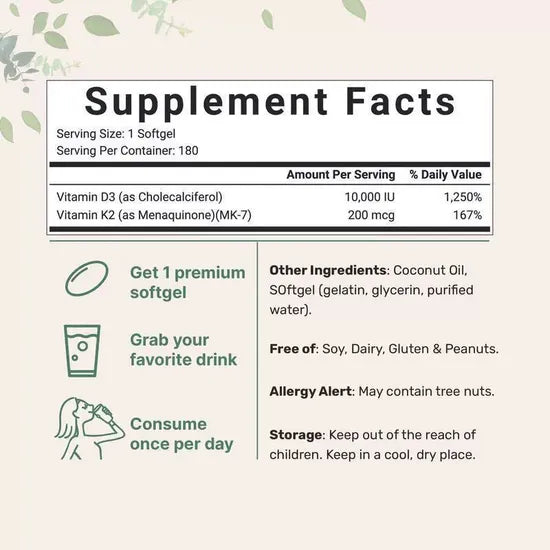 Calmora D3 + K2 Muscle & Mood Softgels