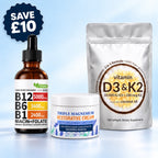 Complete Calm Kit: B12 drops, magnesium cream and vitamin D3 & K2